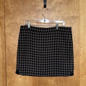 Wool Gray Houndstooth Mini Skirt